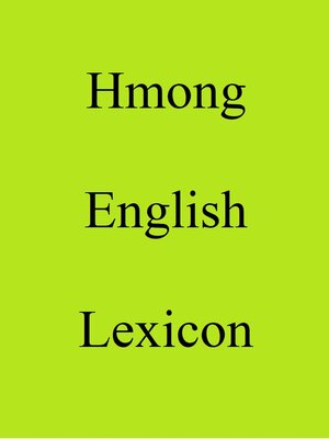 cover image of Hmong English Lexicon